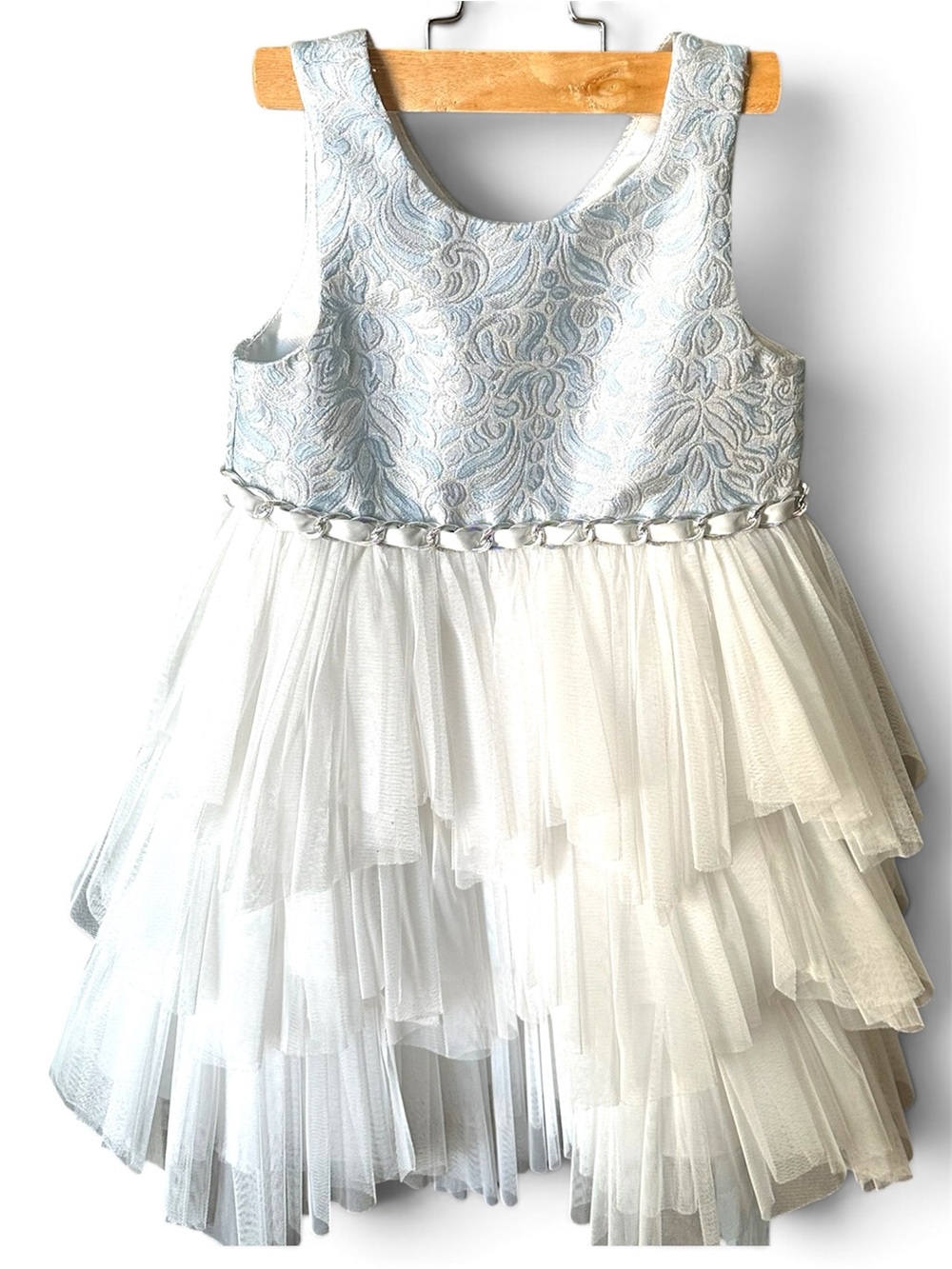 Couture Princess Light Blue and White Tulle Dress